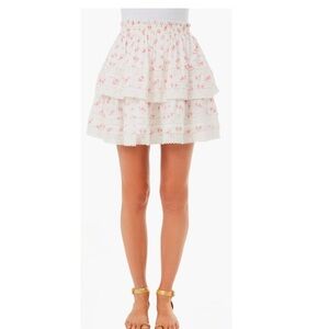 Tuckernuck Hyacinth House Light Pink White Floral Mini Layla Skirt